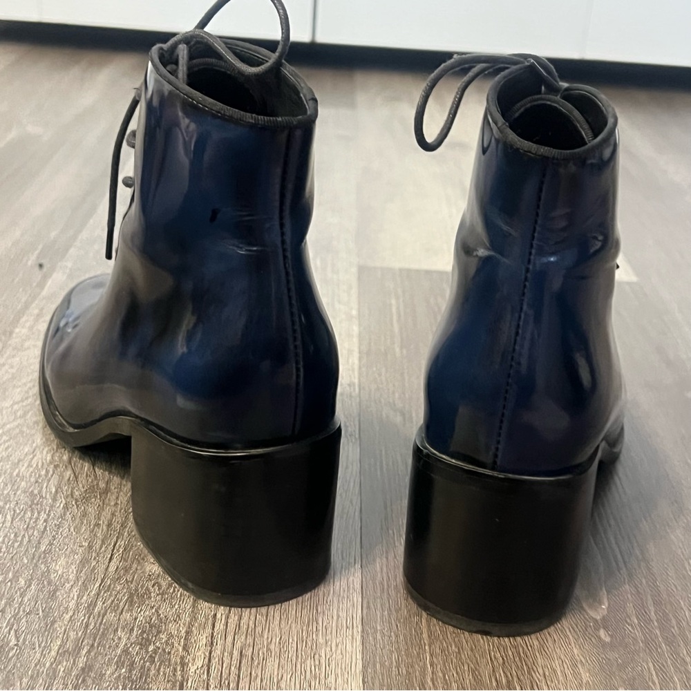 Jeffrey Campbell Talcott Ankle Boots RARE Blue Black Marble Size 8 - Picture 8 of 12